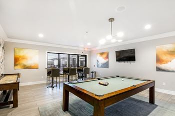 Gameroom with billiards and shuffle board